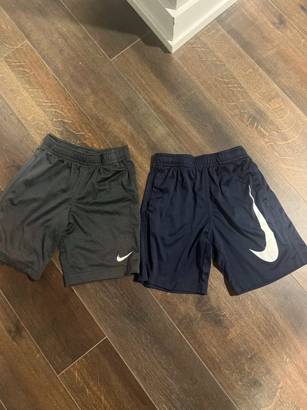 2 pair Nike Boys' Athletic Shorts - Navy & Grey